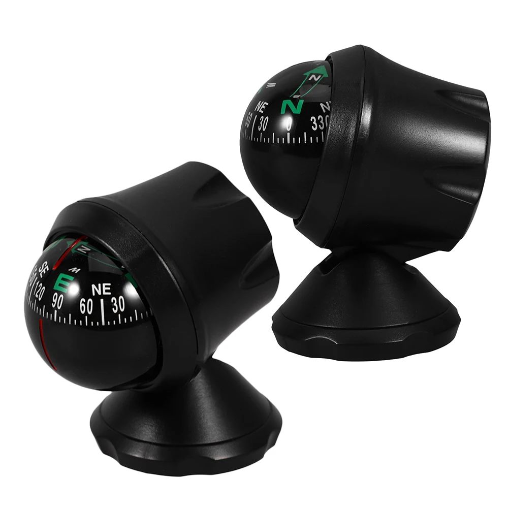 

2Pcs Compact Universal Compass for Car Or Boat Dashboard Accurate Navigation Durable Plastic Material Auto Compass