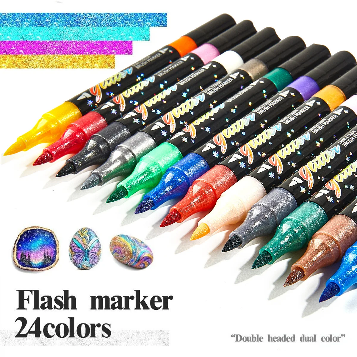 

12/24/36/48 цветная двуглавая студенческая живопись, специальный флэш-маркер, крючок, линия раскраски, мягкая голова, ткань, маркер для ткани «сделай сам»