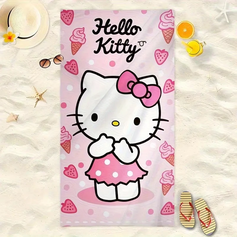 Hello Kitty Beach Towel, Breathable Quick Dry Soft Sandproof Sunscreen for Surfing Swimming Yoga Travel Gift view 4