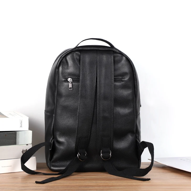 Multiple Compartment Male Backpacks Genuine Lether Laptop Backpack Men Travel Bagpack leather Waterproof Backpack Men Schoolbag