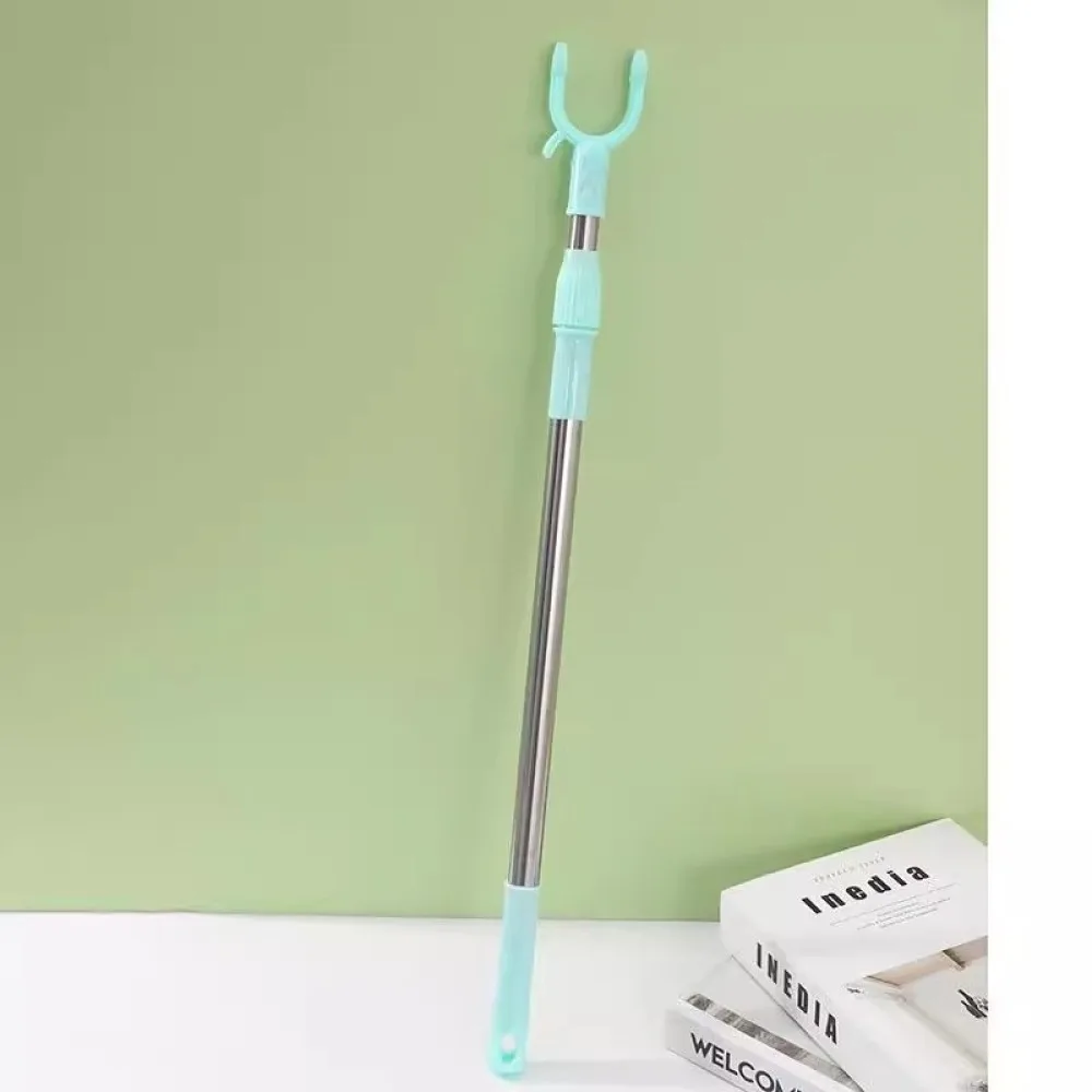Retractable Clothes Drying Pole Telescopic Laundry Fork Portable Hanger Rod Household Balcony Organizer Utility