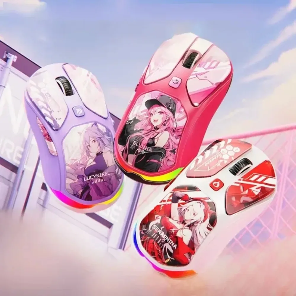 Custom Anime Tri-Mode Wireless Mouse LB-M7 Bluetooth E-sports Ergonomics Lightweight PAW3311 800mAh Gaming Accessories Gift