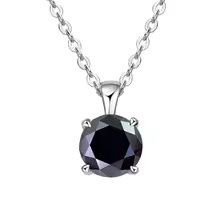 Classic Yellow Gold Cubic Zirconia Pendant 18K Silver Plated - Silver Black