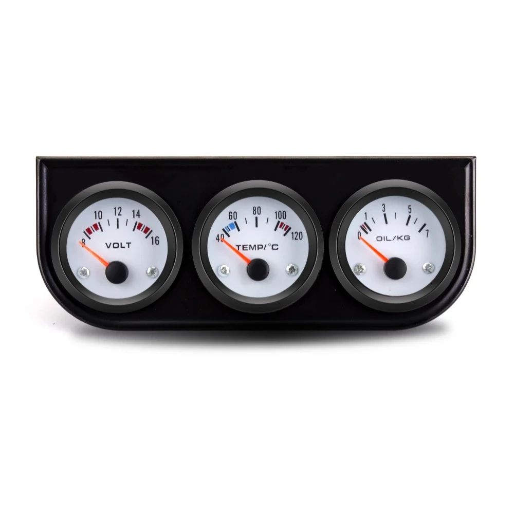 

2-inch 52mm Triple Meter Kit 3-in-1 Voltmeter + Water Temperature Meter + Oil Pressure Meter with Sensor 1/8