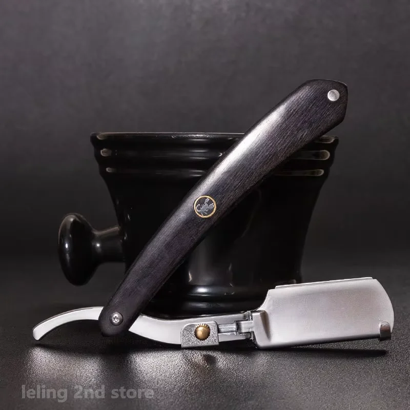 Лезвие с деревянной ручкой, бритвы для бритья, профессиональная парикмахерская бритва, бритва для бровей, мужская сменная лезвие, бритва для бритья для мужчин, подарок