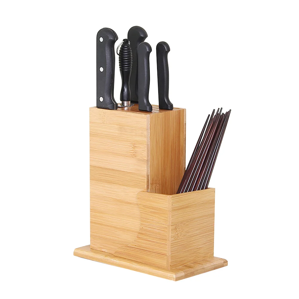 

Bamboo Knife Holder Eco Friendly Storage Rack Shelf Organizer Home Kitchen Counter Top Non Slip Mats Premium