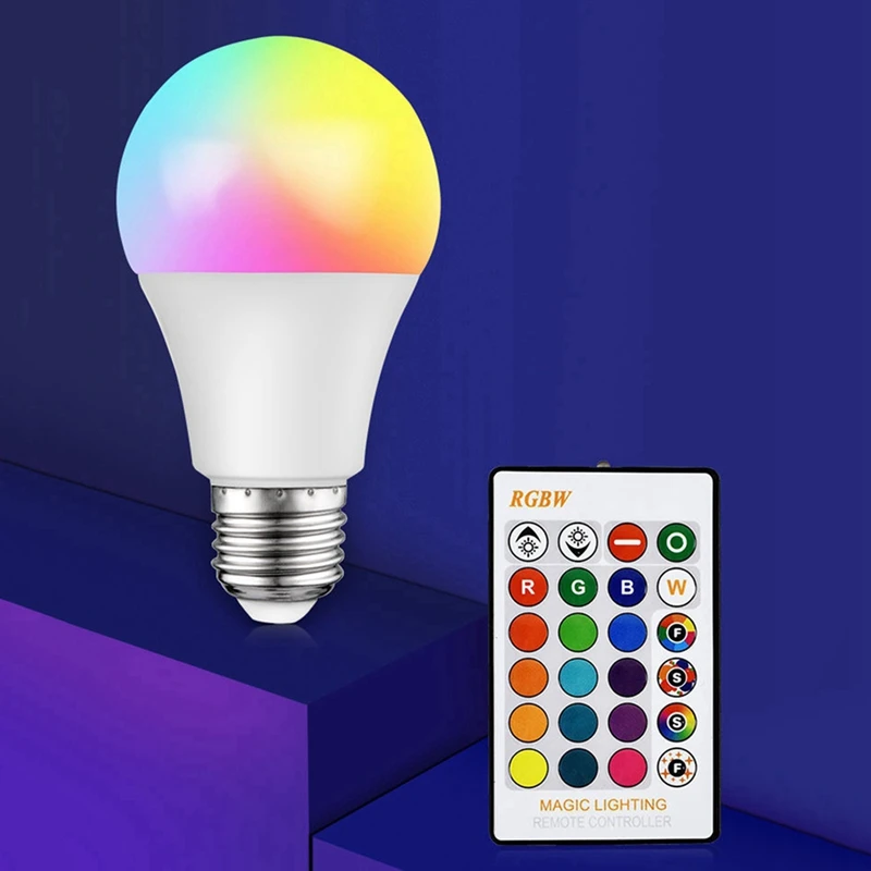 Led Colorful Light Bulb E27 Screw Bulb Lamp Dimming Remote Control With Memory Atmosphere Bulb