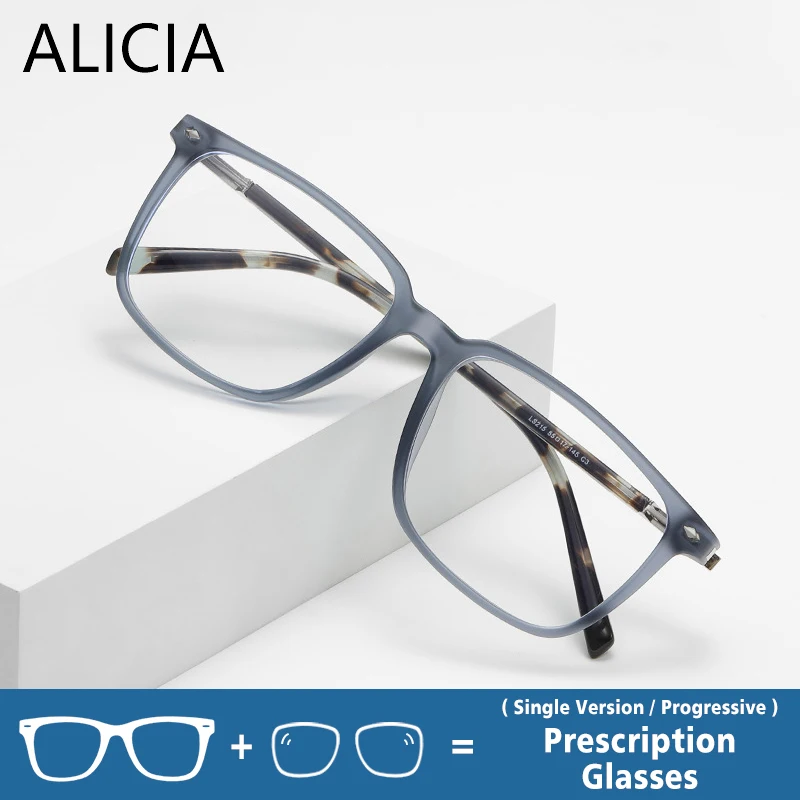 

ALICIA Fashion Retro Square Full Frame Ultra light TR90 Eyewear Myopia Hyperopia Progressive ADD Optical Prescription Frames
