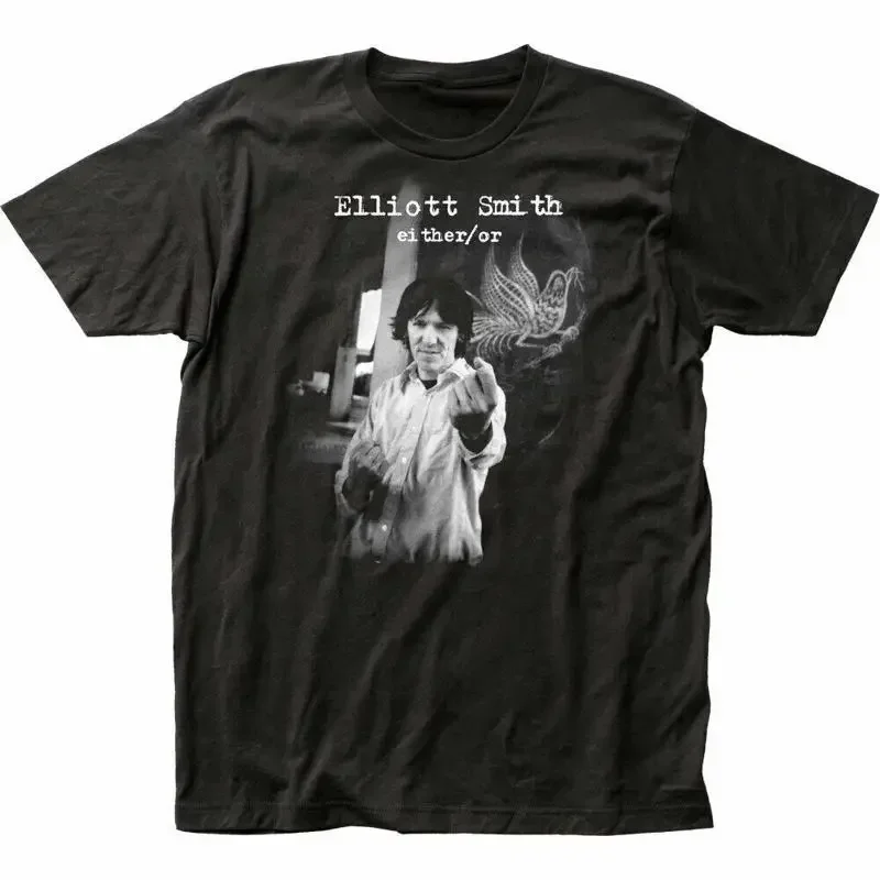 Elliott Smith Either Or T Shirt Mens Licensed Rock N Roll Retro Classic Black