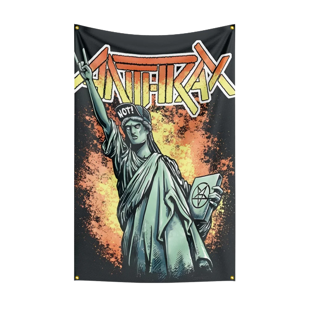 3x5 Ft A-Anthraxs Heavy Rock Band Flag Polyester Digital Printing Banner for Bedroom Wall Art Out Door Tapestry Decoration