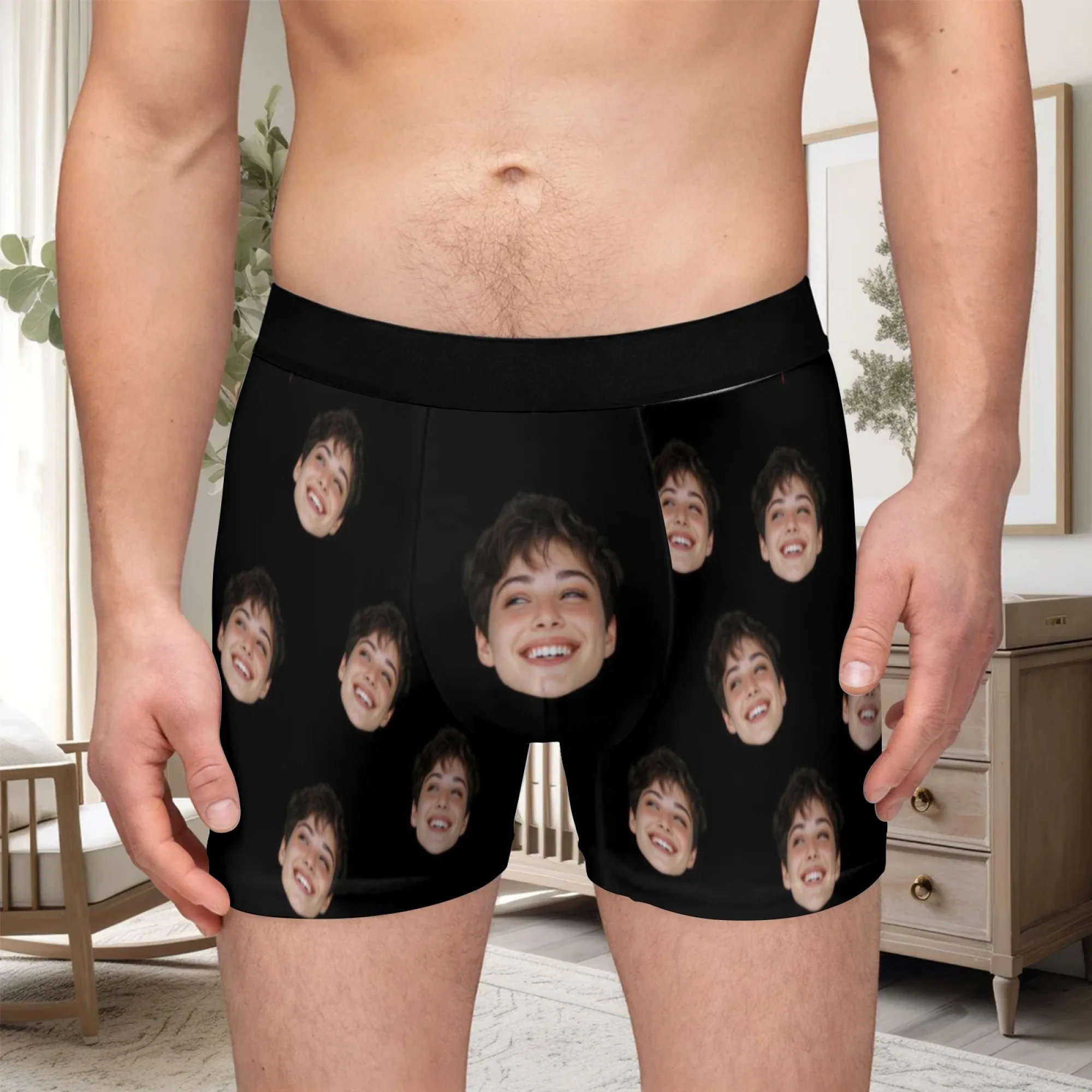 Custom Valentine Day Boxers For Men Personalized Men Underwear Custom Boxer Briefs Funny Face Gift For Boyfriend Husband