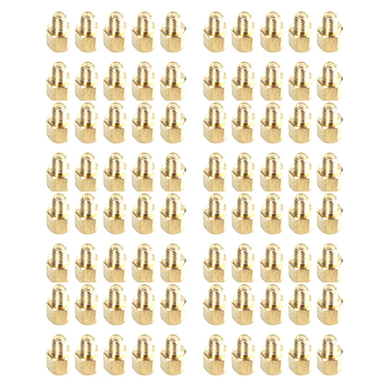 80 Pcs PC PCB Mainboard Spacer Hexagonal Brass M3 X 5 + 4 Mm-AT30