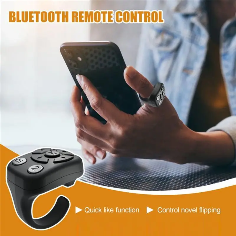 AT29-Wireless BT Shutter Release Button Mini Fingertip Ring Remote Control Phone Selfie Controller Self-Timer