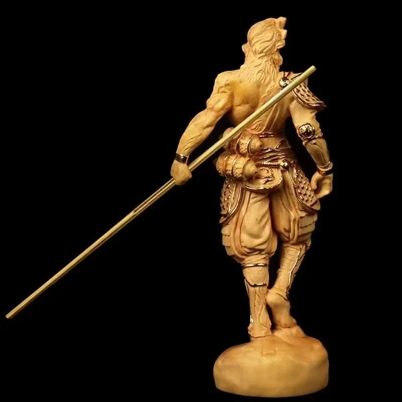 Boxwood Monkey Hand Pieces Qi Tian Da Sheng Car Decoration Wukong Arborvitae Wooden Home over the Buddha
