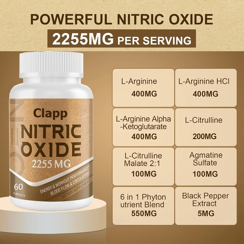 

Nitric Oxide Supplement, Nitric Oxide Booster and 6-in-1 Plant Nutrient Mixture, Suitable for The Heart and Circulation