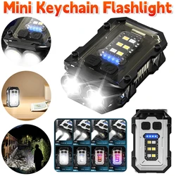 Super Bright Keychain Flashlight Portable Keychain Light Portable Mini LED Multifunctional Hat Clip Lamp Outdoor Camping Fishing