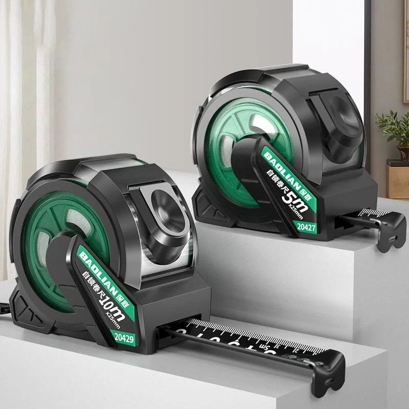 Portable Self‑Locking Steel Tape Measure Thickened Wear‑Resistant Woodworking Measuring Tool