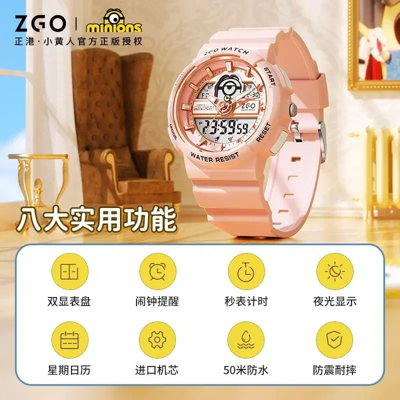 ZGO Mini reloj amarillo para personas, resistente al agua, Ins, ojo grande, lindos relojes electrónicos, juguetes de regalo