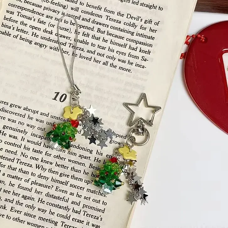 

Очарование-цепочка с пуговицами «Рождественская елка и звезда» - Ретро-брелок Y2K, ремешок для сотового телефона, украшение для девчачьей сумки wertmarkYY26.