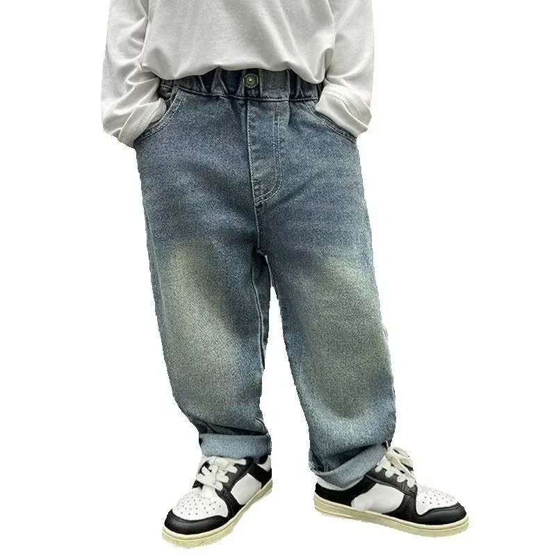 

Джинсы для маленьких мальчиков Детские джинсовые джинсы Повседневная мода Крутые детские прямые брюки Брюки для мальчиков Весенне-осенние джинсы для подростков От 2 до 10 лет