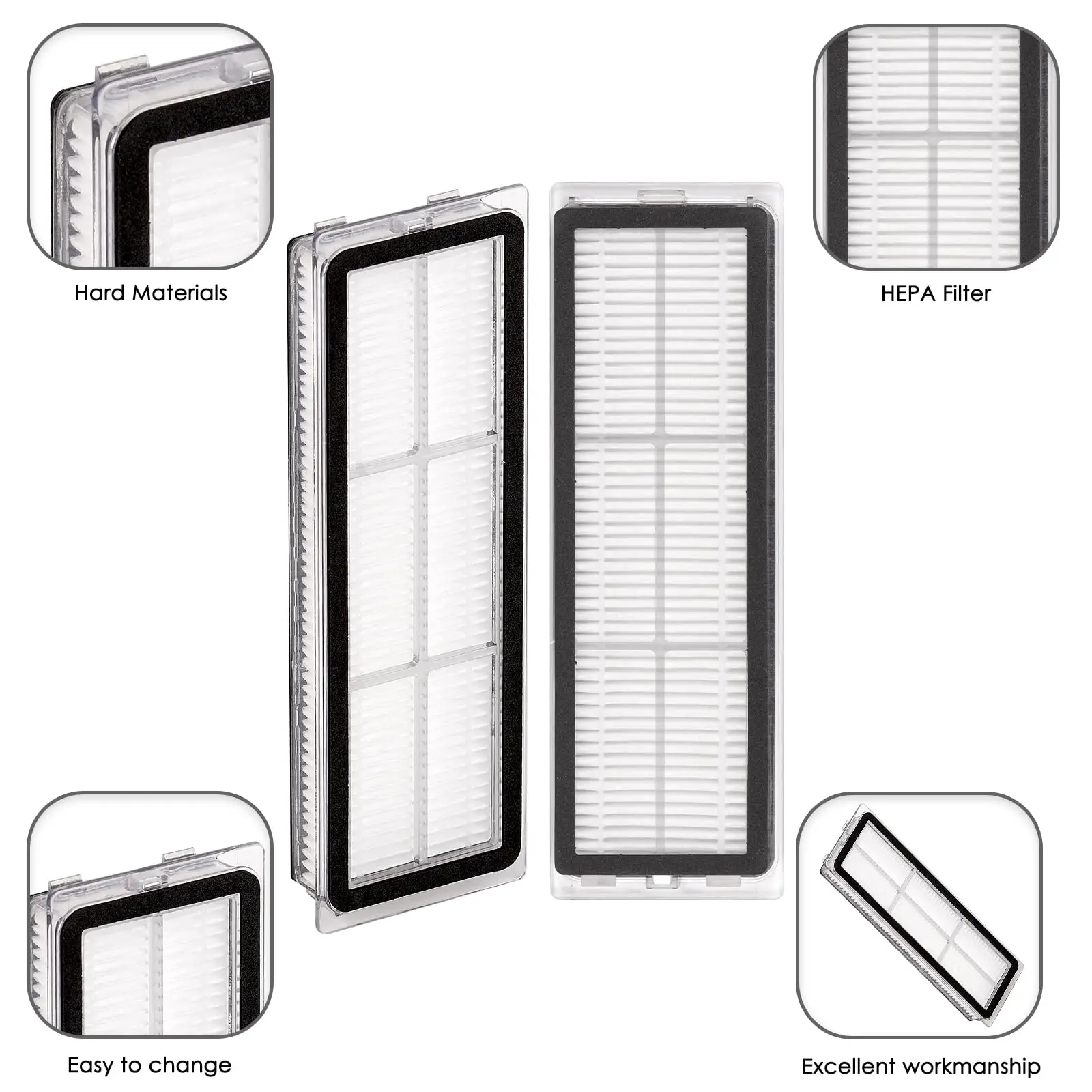 فلتر HEPA لمكنسة Xiaomi Robot Vacuum X20+، X20 Plus، S20+، S10 Plus، S10+ Dreame L10s Ultra، L10s Pro، L10 Ultra قطعة بديلة