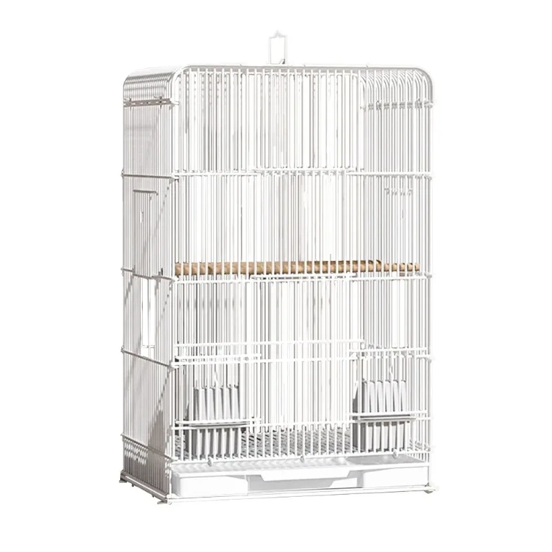 Wrought Iron Bird Cage Lightweight Portable Parrot Cage Removable Tray Large Carrier for Indoor Outdoor Home