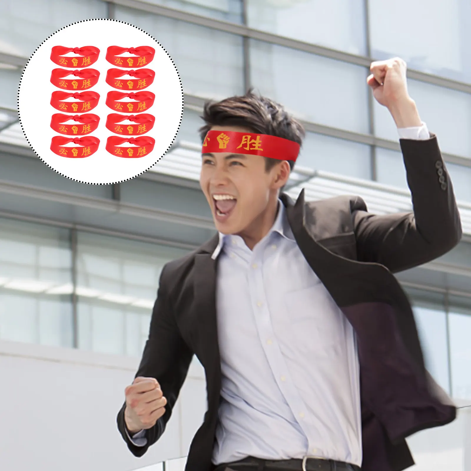 10Pcs Soft Breathable Ribbon Samurai Victory Headband Sports Sweatband for Workout Basketball Yoga Sports Accessory