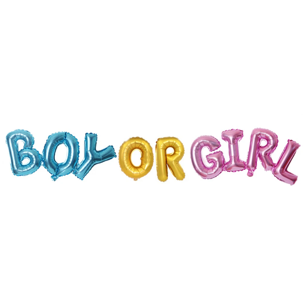 Boy Or Girl Foil Balloons Gender Reveal Decorations Supplies Baby Shower Pink Blue Latex Ballon Kids Birthday Party Globos Decor