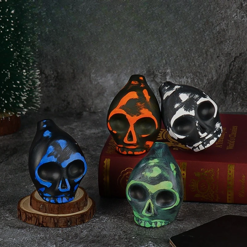 Halloween Aztec Ghost Death Whistle, Haunted House Ocarina Screaming Noise Maker Prank Toy Spooky Horror Party Cosplay Prop