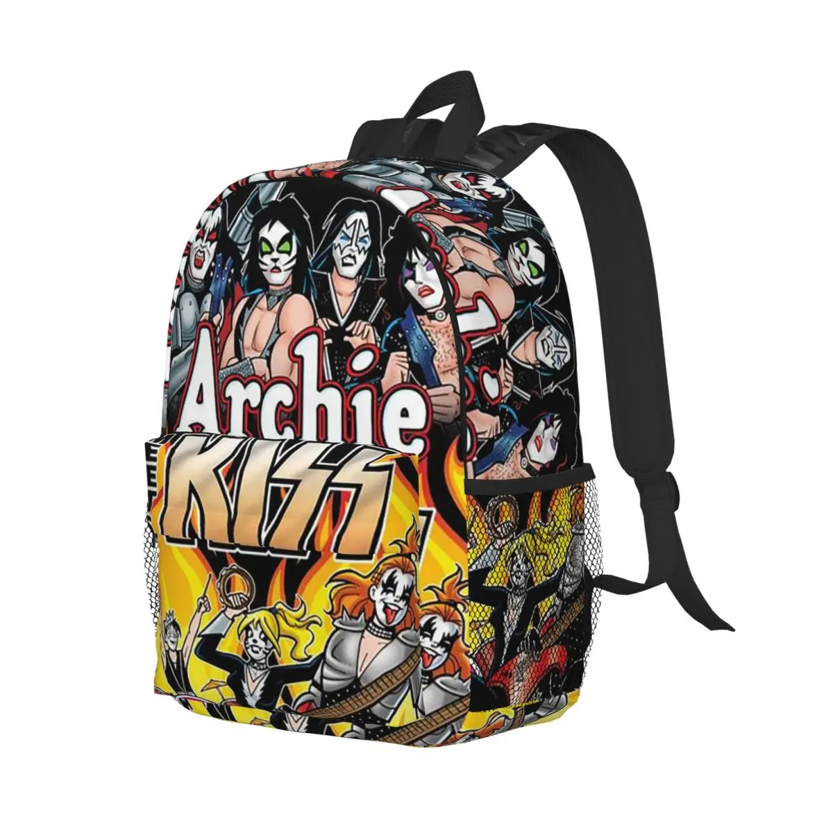 

KISS The Band Rock And Roll Backpack Student Boys Girls BookBag Children School Bag Computer Shoulder Bags for Men Women