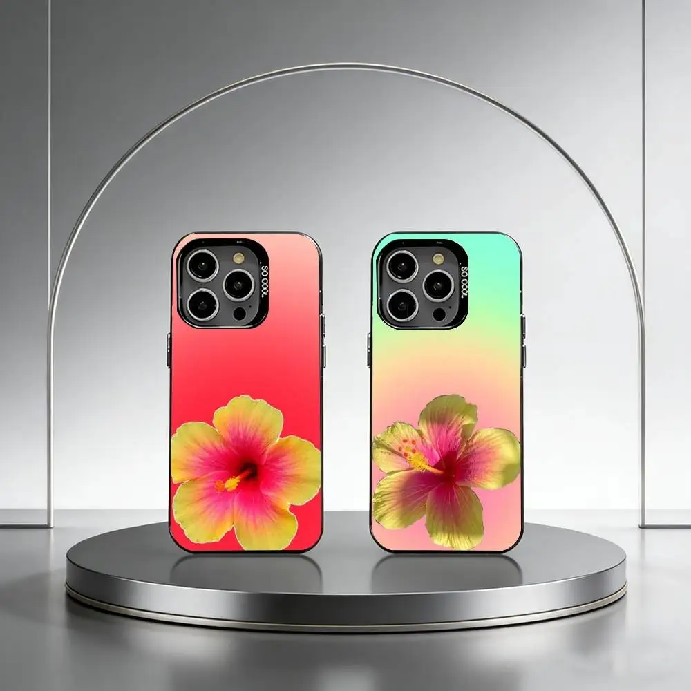 

Lily Puff Phone Case For iPhone 17,16,15,14,13,12,11 Plus,Pro Max,XS,Colored Silver Plated Inside Cover