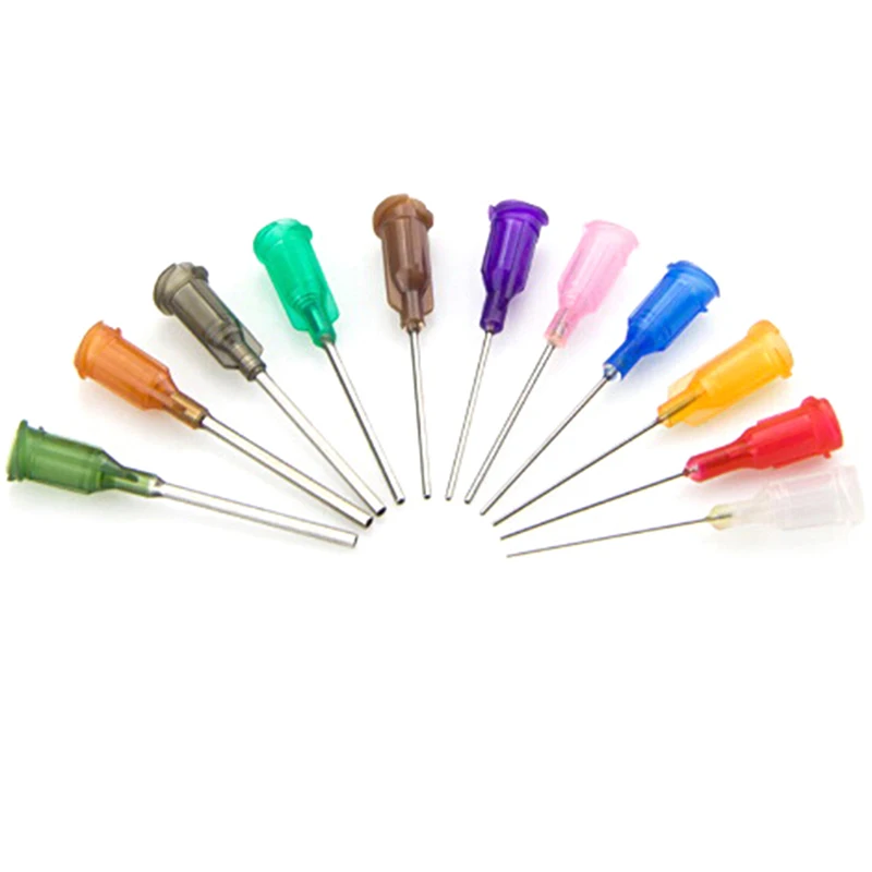 Hot Sale 10Pcs Dispensing Screw Needles Tip Solder Fluxes Dispensing Needle For Liquid Dispenser Syringe For Mixing Many Liquid
