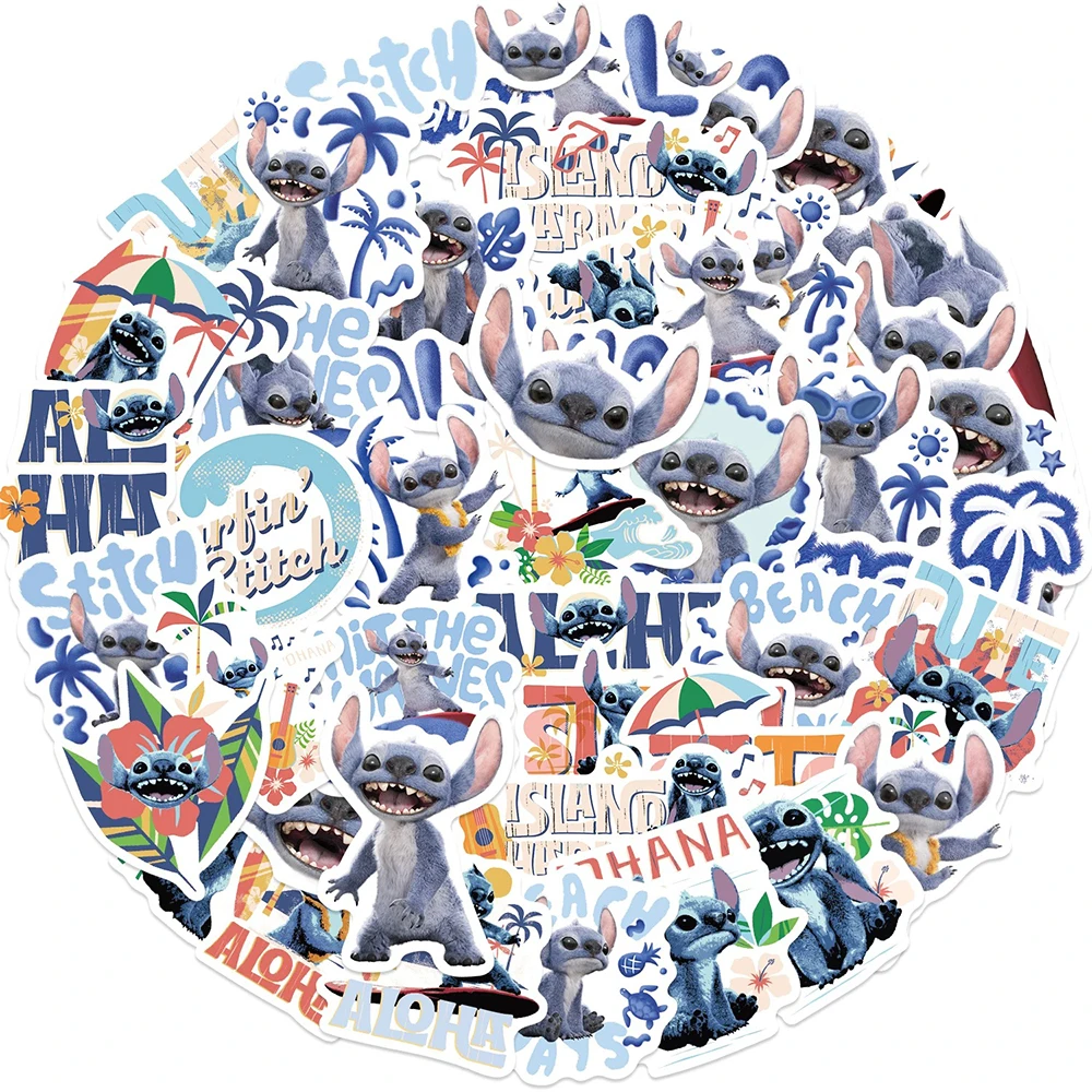 

10/30/50pcs Cute Stitch Cartoon Graffiti Stickers Disney Anime Decals DIY Stationery Suitcase Helmet Car Aesthetic Sticker Decor