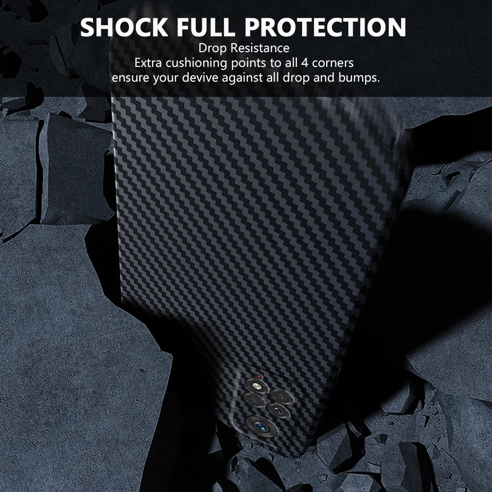 Carbon fiber Hard Case for Xiaomi Redmi Note 11 Pro Max Ultra Thin Lens Protection Luxury Anti-Knock Texture Phone Cover