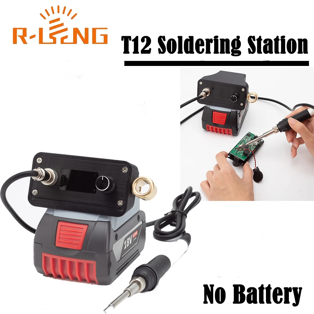 

OLED Digital T12 Soldering Iron Station For Bosch 18V Lithium Battery Adjustable Welding Station for DIY Repair(NO Battery )
