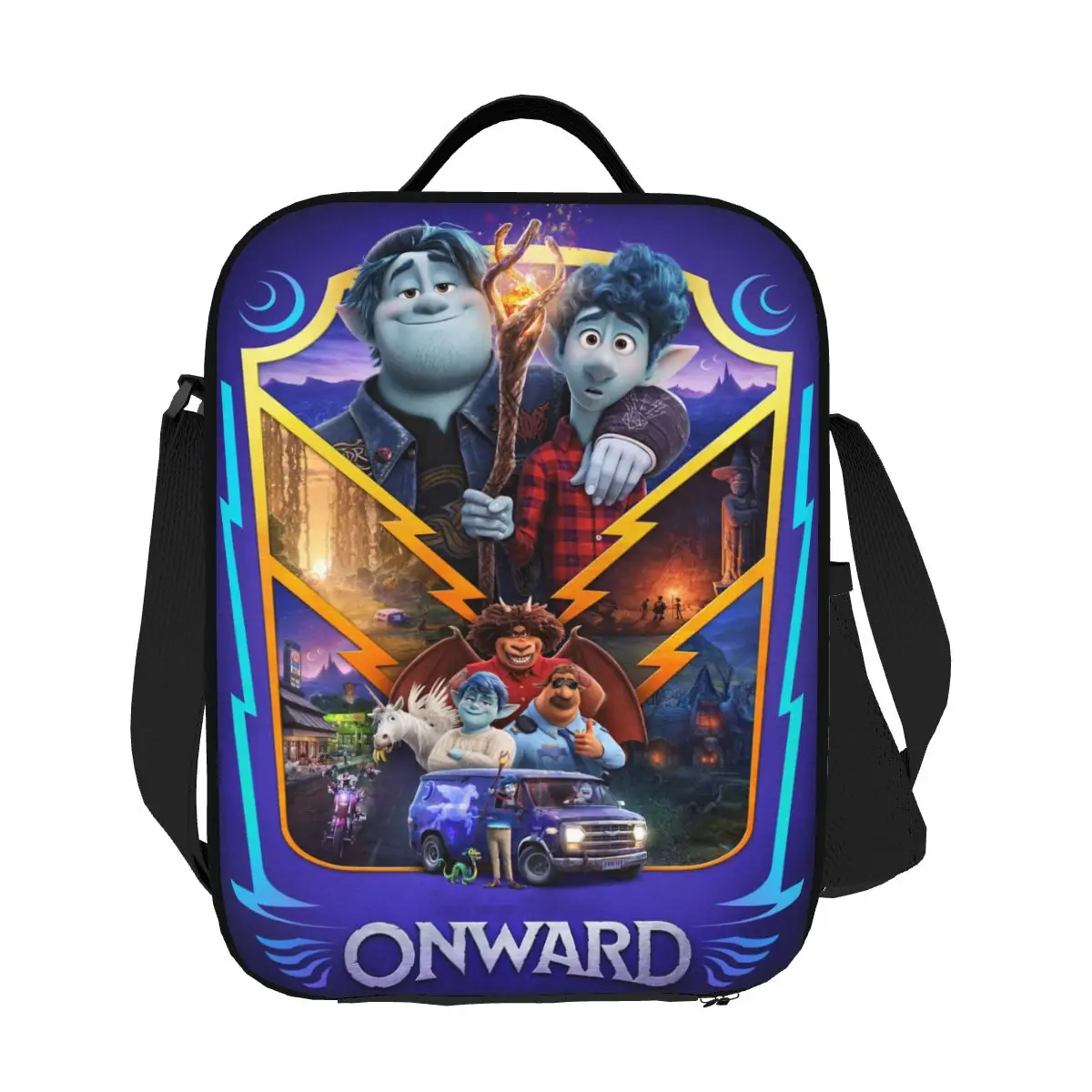 

Custom Cartoon Onward Insulated Lunch Bag for Women Animated Film Cooler Thermal Bento Box Kids School Children