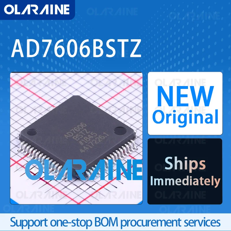 

1/5/10Pcs AD7606BSTZ LQFP-64 original ic chip Analog-to-digital converters - ADCs RoHS 8 Channel Parallel, SPI