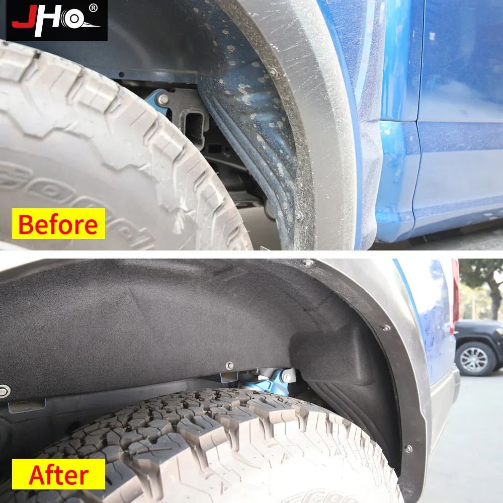 JHO Wheel Well Liner For Ford F-150 Raptor 2017-2022 Mud Guard Fender Liner Protection Soundproof Interior Accessories