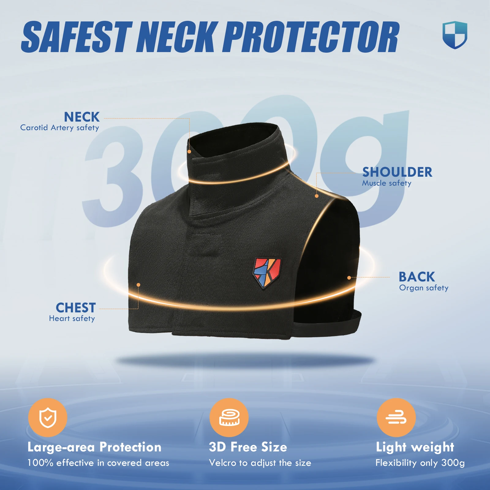 Cut& Slash Resistant High Collar Neck Guard Chest Protector Anti-stab Self-defense Body Safety