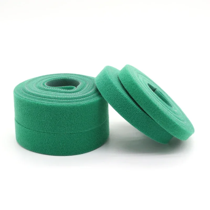 1~20R Green Cable Organizer USB Cable 10/15/20/25mm Winder Management Nylon Free Cut Ties 5M/Roll Mouse earphone Hook Loop Tape - Image 4