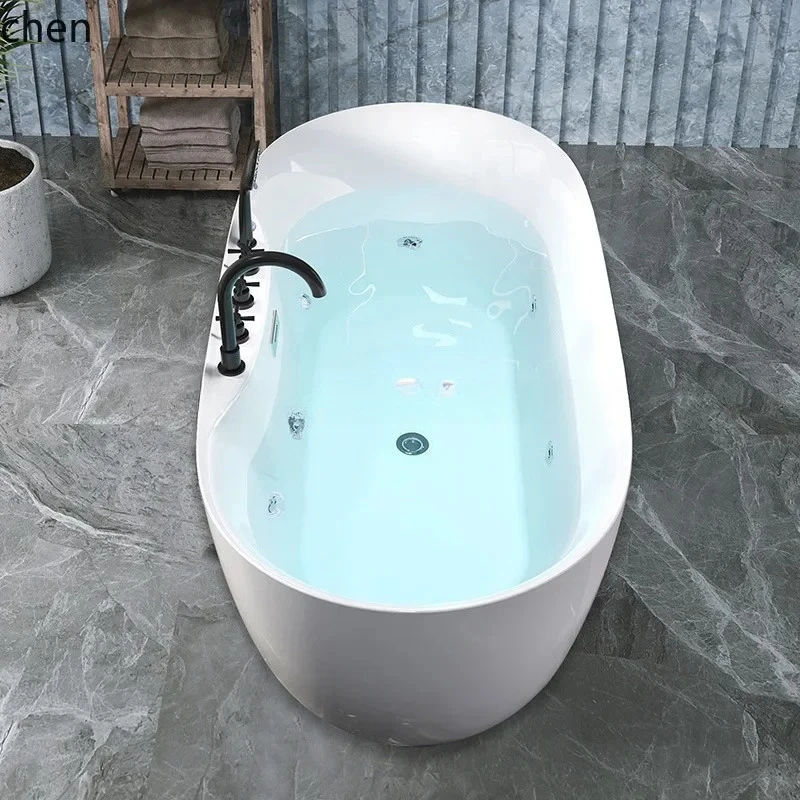 H29- Acrylic Bathtub Freestanding Small Household Hotel Homestay Internet Celebrity Thin Edge Surfing Massage Bathtub