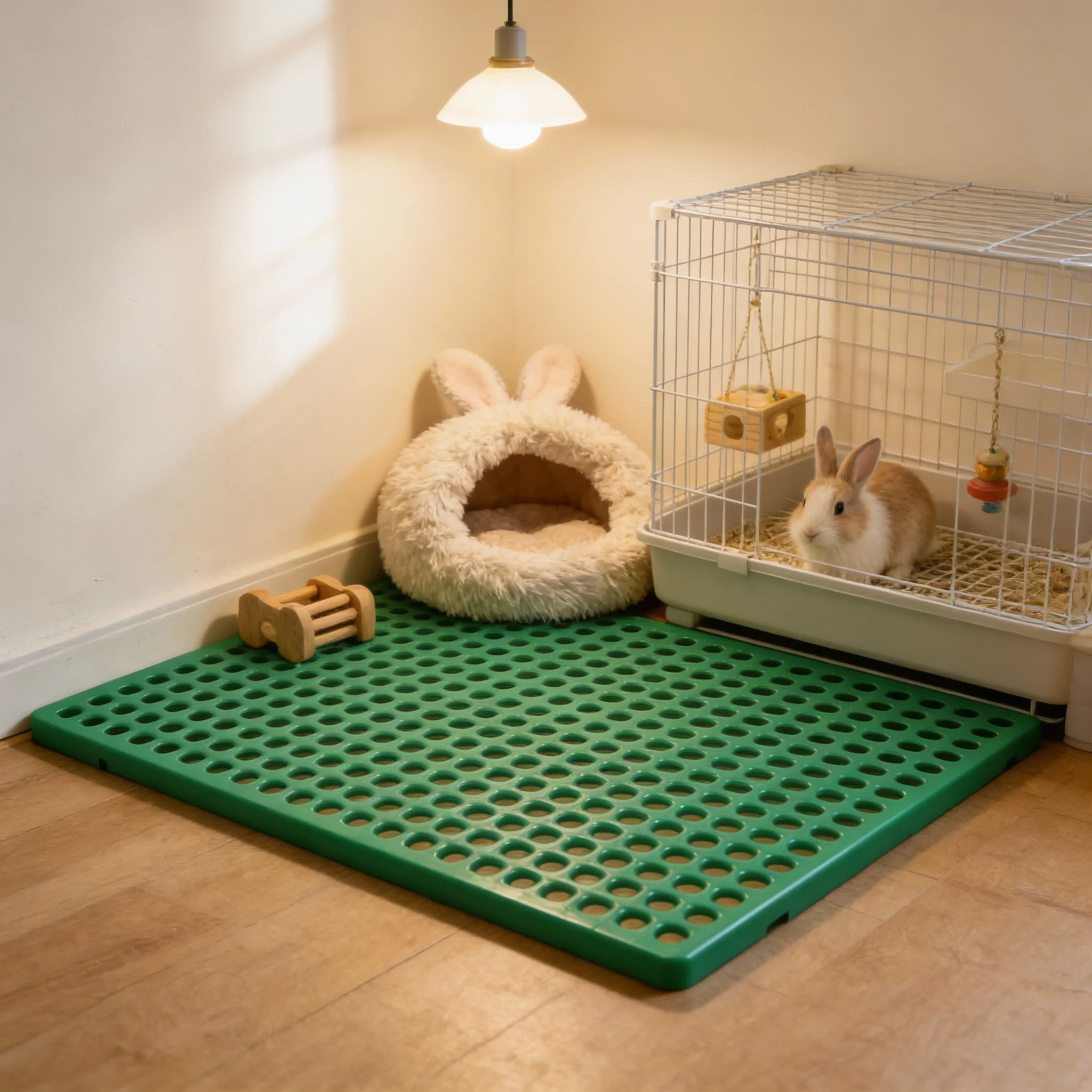 

Rabbit Cage Mat Plastic Feeding Floor Tray Protective Isolation Board Leaky Pad Pet Cage Base Mat Odor Control