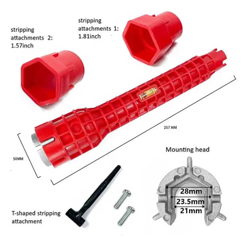 8 In 1 Bathroom Wrench Set Faucet And Sink Installation Multifunctional Angle Valve Water Heater Plumbing Universal Repair Tool