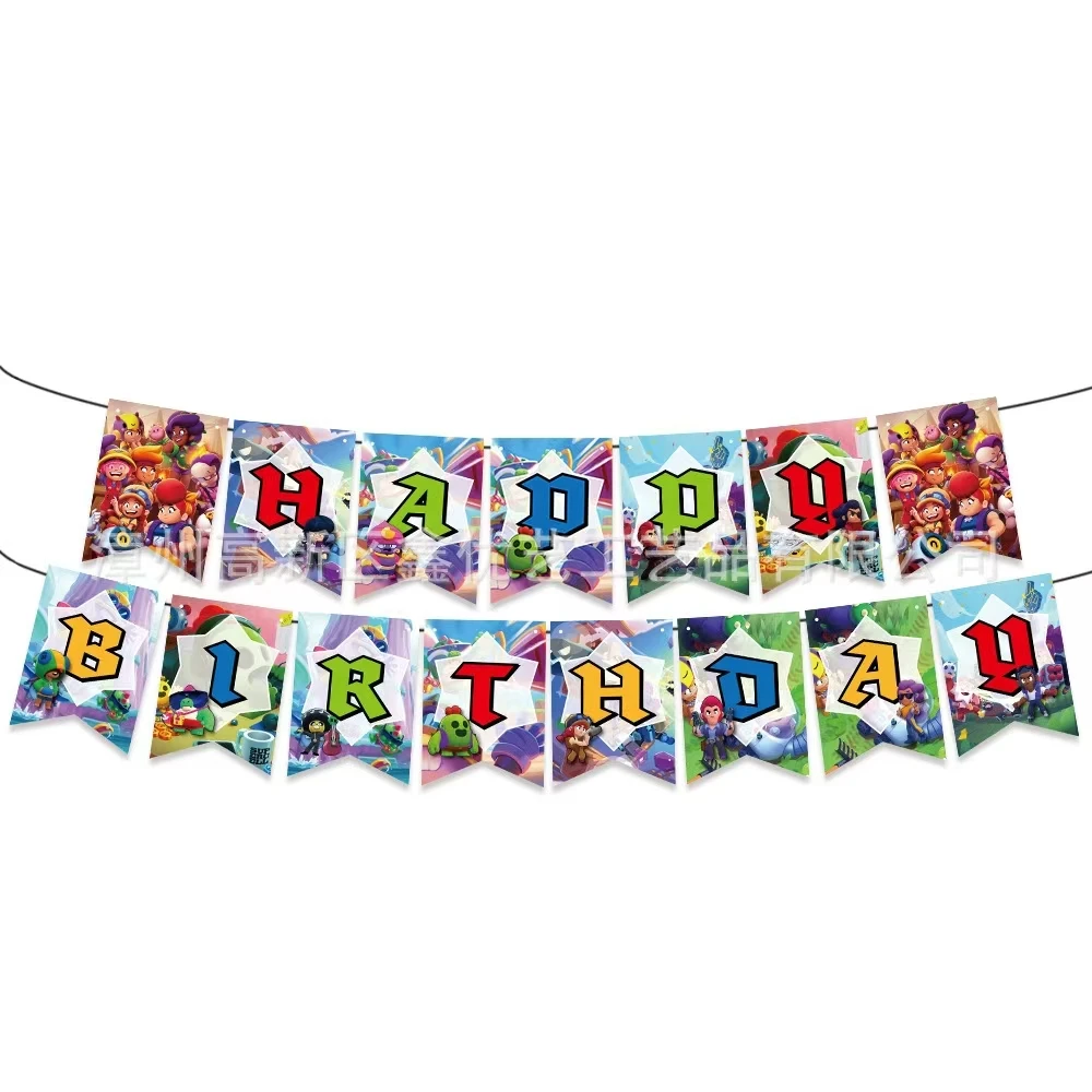 Supercell Brawlers Game Party Backdrop Birthday Party Game Toys Banner Hobbies DIY Action Perform Baby Shower Wall Decor