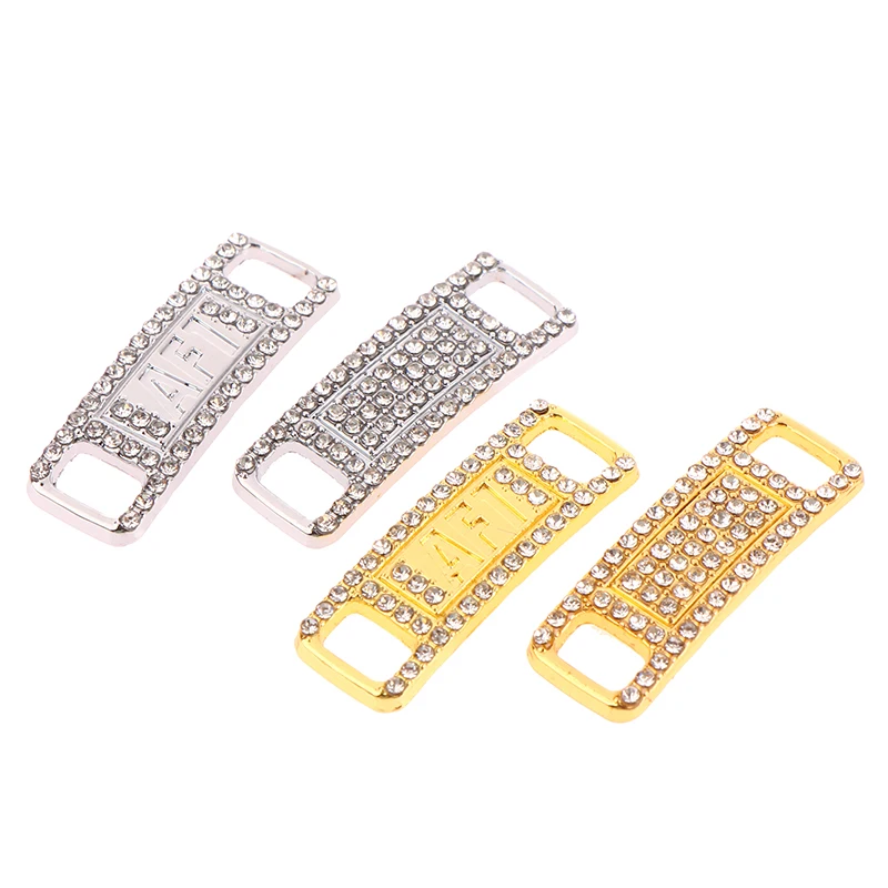 2pcs/pair Diamond Shoe Charms Fashion Laces Buckle Quality Metal Shoelaces Decorations Buckles Shoes Accessories