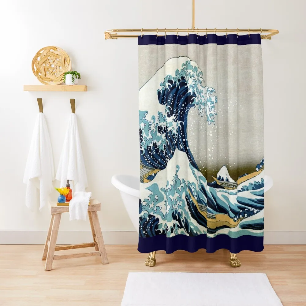 

The great wave, famous Japanese artwork Shower Curtain Washable Waterproof Fabric Shower Transparent Bathroom Shower Curtain