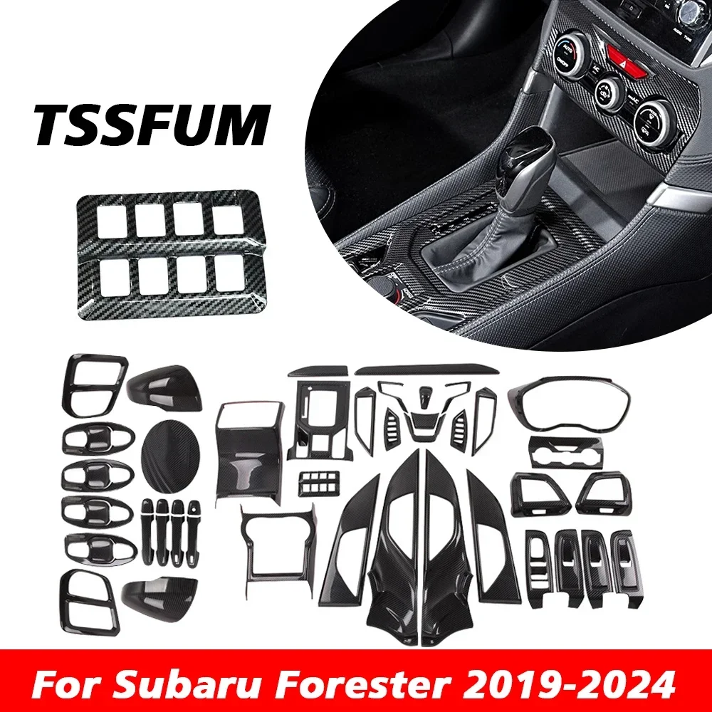 Car Interior Carbon Sticker Center Control Gear Shift Panel Cover for Subaru Forester MK5 STI 2018 2019 2020 2021 2022 2023 2024