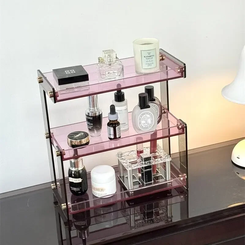 Acrylic cosmetics storage shelf perfume multi-layer light luxury bathroom storage