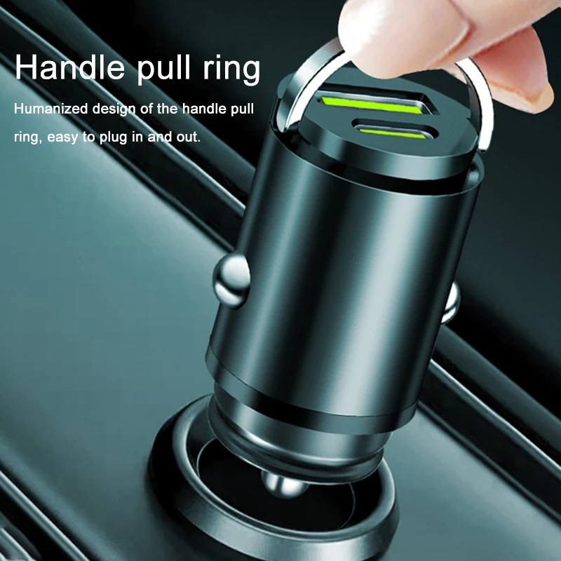 200w car invisible fast charger super fast charging car cigarette lighter adapter mini portable car charger