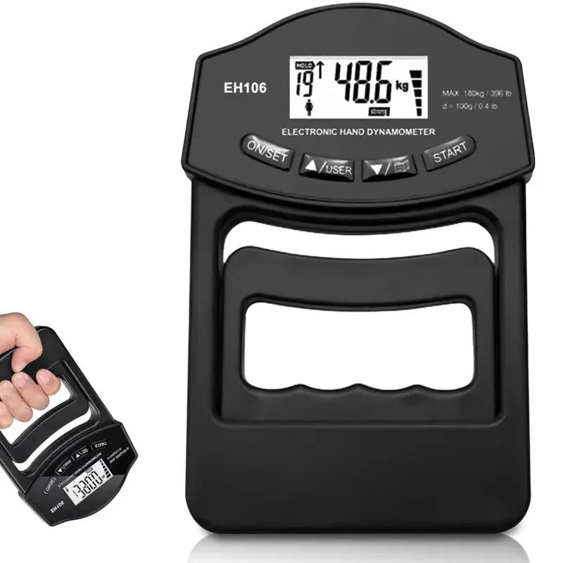 180Kg/396Lbs Digital Hand Dynamometer, Grip Strength Tester with LCD Screen for Forearm Training & Finger Power Weightlifting